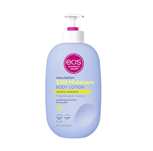 eos Shea Better Body Lotion- Vanilla Cashmere, 24-Hour Moisture Skin Care, Lightweight & Non-Greasy, Made with Natural Shea, Vegan, 16 fl oz Beauty & Personal Care