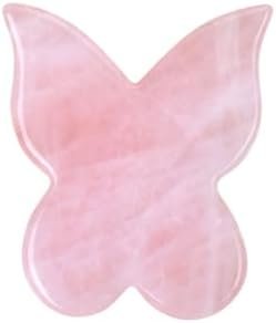 Natural Rose Quartz Jade Gua Sha Butterfly Scraping Massage Tool Genuine Rose Quartz Healing Gemstone for Facial Lifting and Tightening Massage Anti-Wrinkles Anti-Aging Beauty & Personal Care - Image 3