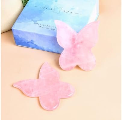 Natural Rose Quartz Jade Gua Sha Butterfly Scraping Massage Tool Genuine Rose Quartz Healing Gemstone for Facial Lifting and Tightening Massage Anti-Wrinkles Anti-Aging Beauty & Personal Care - Image 8