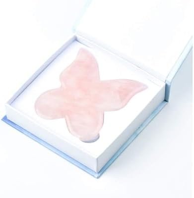 Natural Rose Quartz Jade Gua Sha Butterfly Scraping Massage Tool Genuine Rose Quartz Healing Gemstone for Facial Lifting and Tightening Massage Anti-Wrinkles Anti-Aging Beauty & Personal Care - Image 7