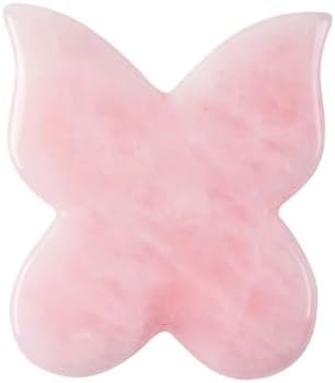 Natural Rose Quartz Jade Gua Sha Butterfly Scraping Massage Tool Genuine Rose Quartz Healing Gemstone for Facial Lifting and Tightening Massage Anti-Wrinkles Anti-Aging Beauty & Personal Care - Image 4