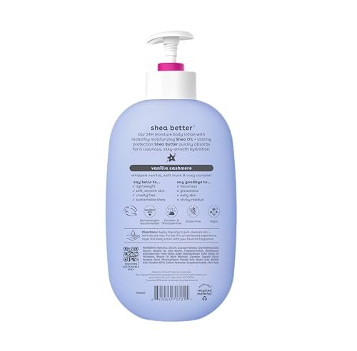 eos Shea Better Body Lotion- Vanilla Cashmere, 24-Hour Moisture Skin Care, Lightweight & Non-Greasy, Made with Natural Shea, Vegan, 16 fl oz Beauty & Personal Care - Image 8