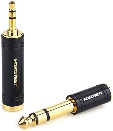 MOBOREST 3.5mm M to 6.35mm F Stereo Pure Copper Adapter, 1/8 Inch Plug Male to 1/4 Inch Jack Female Adapter, Can be Used Conversion Headphone adapte, amp adapte, Black Fashion 2-Pack Electronics - Image 3