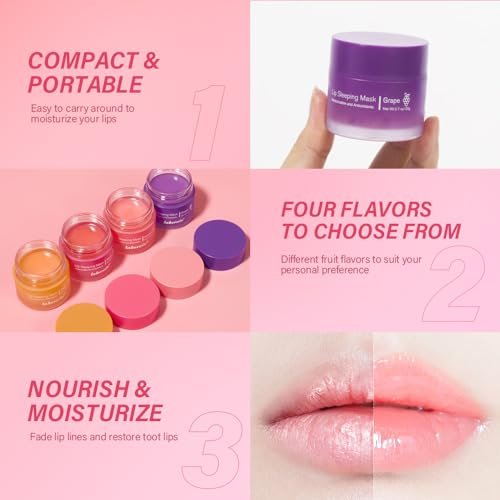 Sleeping lip mask, Nourish & Hydrate Lip Mask With Vitamin C, Antioxidants, Lip Balm, Lip Skin Care, Improve Lip Color, Reduce Lip Lines Beauty & Personal Care - Image 6