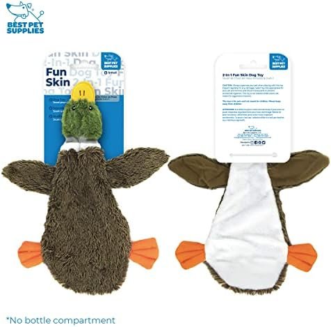 Pet Supplies Pet Toys Best Pet Supplies 2-in-1 Stuffless Squeaky Dog Toys with Soft, Durable Fabric for Small, Medium, and Large Pets, No Stuffing for Indoor Play, Supports Active Biting and Play - 1Wild Duck, Small : - Image 4