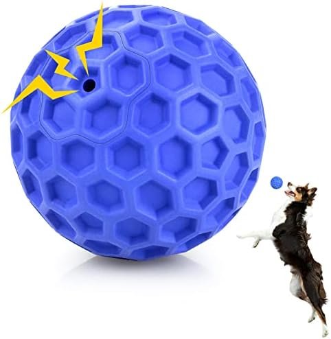 DISSKNIC Indestructible Squeaky Dog Ball, Relieves Anxiety, Cleans Teeth, Interactive Chew Toy for Aggressive Chewers, Dog Toy for Large Breeds, Outdoor Waterproof Pet Supplies