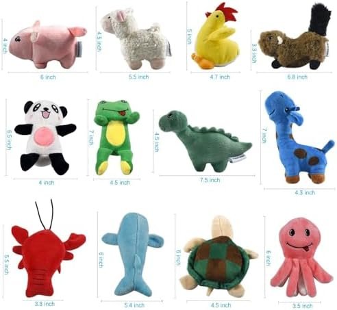 Pet Supplies LEGEND SANDY Squeaky Plush Dog Toy Pack for Puppy, Small Stuffed Puppy Chew Toys 12 Dog Toys Bulk with Squeakers, Cute Soft Pet Toy for Small Medium Size Dogs - Image 8