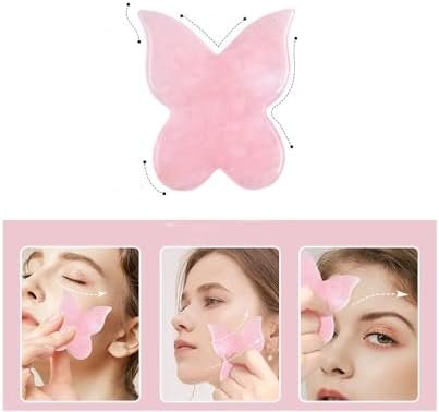 Natural Rose Quartz Jade Gua Sha Butterfly Scraping Massage Tool Genuine Rose Quartz Healing Gemstone for Facial Lifting and Tightening Massage Anti-Wrinkles Anti-Aging Beauty & Personal Care - Image 6