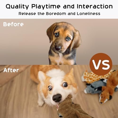 Pet Supplies Nocciola Dog Squeaky Toys, 5 PCS Crinkle Plush Dog Toys, No Stuffing Dog Toys for Small Medium Large Dogs, Stuffless Puppy Toys for Boredom - Image 3