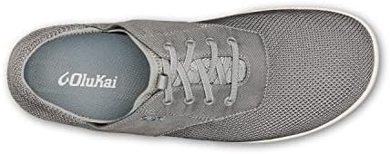| OLUKAI Nohea Moku Men's Boat Shoes, No Tie Laces & Stretch Construction, Breathable Mesh & All Weather Rubber Soles, Sharkskin/Sharkskin, 11 | Fashion Sneakers - Image 2