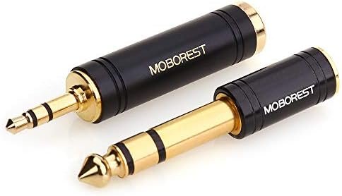 MOBOREST 3.5mm M to 6.35mm F Stereo Pure Copper Adapter, 1/8 Inch Plug Male to 1/4 Inch Jack Female Adapter, Can be Used Conversion Headphone adapte, amp adapte, Black Fashion 2-Pack Electronics - Image 5
