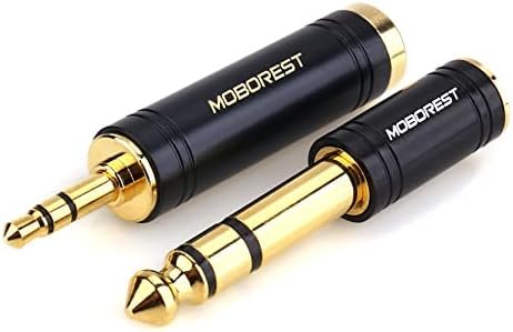 MOBOREST 3.5mm M to 6.35mm F Stereo Pure Copper Adapter, 1/8 Inch Plug Male to 1/4 Inch Jack Female Adapter, Can be Used Conversion Headphone adapte, amp adapte, Black Fashion 2-Pack Electronics - Image 4