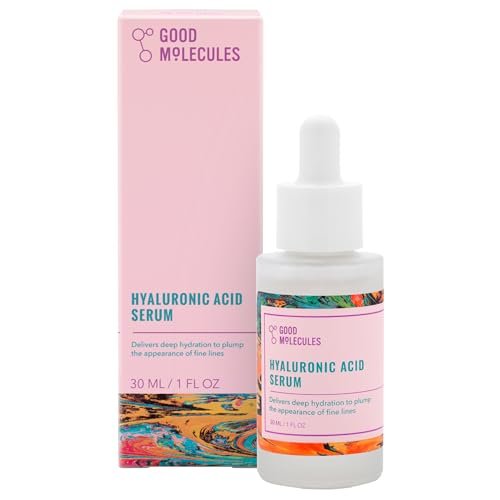 Good Molecules Hyaluronic Acid Serum - Hydrating, Non-greasy formula to Moisturize, Plump - 1% HA, Anti-aging, Water-Based Skincare for Face Beauty & Personal Care