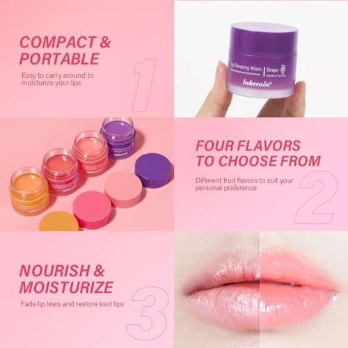Sleeping lip mask, Nourish & Hydrate Lip Mask With Vitamin C, Antioxidants, Lip Balm, Lip Skin Care, Improve Lip Color, Reduce Lip Lines Beauty & Personal Care - Image 4