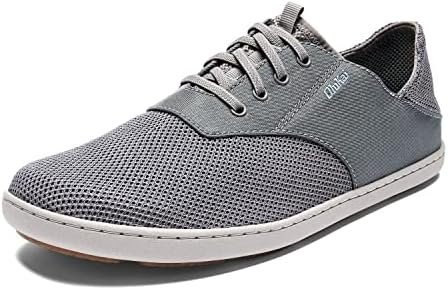 | OLUKAI Nohea Moku Men's Boat Shoes, No Tie Laces & Stretch Construction, Breathable Mesh & All Weather Rubber Soles, Sharkskin/Sharkskin, 11 | Fashion Sneakers