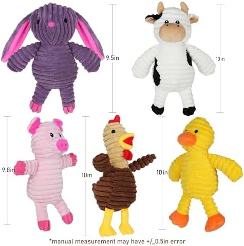 Pet Supplies PrimePets Dog Toys, 5 Pack, Plush Dog Squeaky Toys, Assortment Value Bundle Animal Pet Toy for Small Medium Large Dogs, Stuffed Puppy Chew Toy, Cute Dog Gift Toys - Image 5