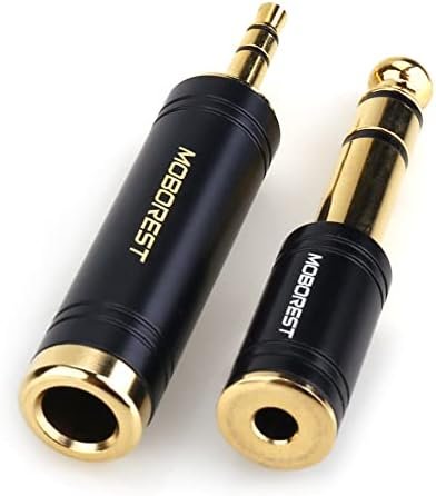 MOBOREST 3.5mm M to 6.35mm F Stereo Pure Copper Adapter, 1/8 Inch Plug Male to 1/4 Inch Jack Female Adapter, Can be Used Conversion Headphone adapte, amp adapte, Black Fashion 2-Pack Electronics - Image 6