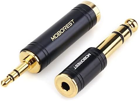 MOBOREST 3.5mm M to 6.35mm F Stereo Pure Copper Adapter, 1/8 Inch Plug Male to 1/4 Inch Jack Female Adapter, Can be Used Conversion Headphone adapte, amp adapte, Black Fashion 2-Pack Electronics - Image 2