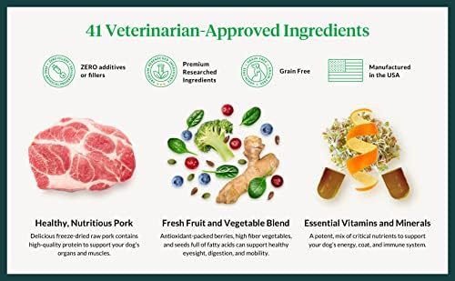 ULTIMATE PET NUTRITION Nutra Complete Raw Freeze Dried Dog Food, Veterinarian Formulated with Antioxidants, Prebiotics & Amino Acids (5 Ounce, Pork) Pet Supplies - Image 3