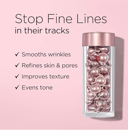 Elizabeth Arden Retinol Ceramide Capsule Serum, Night Skin Care, Fine Line and Wrinkle Erasing Face Serum, 30 Count Beauty & Personal Care - Image 3