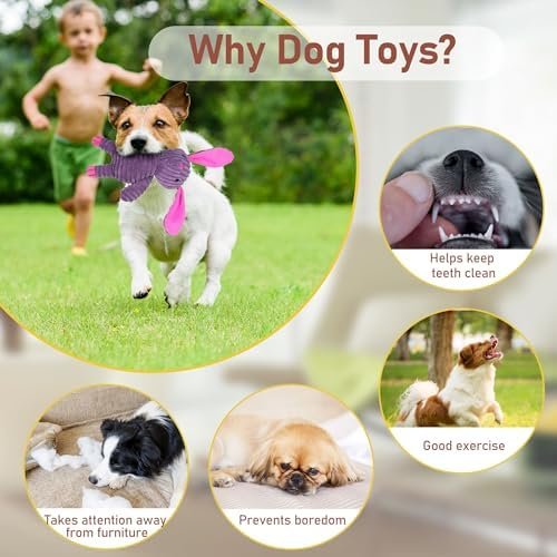 Pet Supplies PrimePets Dog Toys, 5 Pack, Plush Dog Squeaky Toys, Assortment Value Bundle Animal Pet Toy for Small Medium Large Dogs, Stuffed Puppy Chew Toy, Cute Dog Gift Toys - Image 7