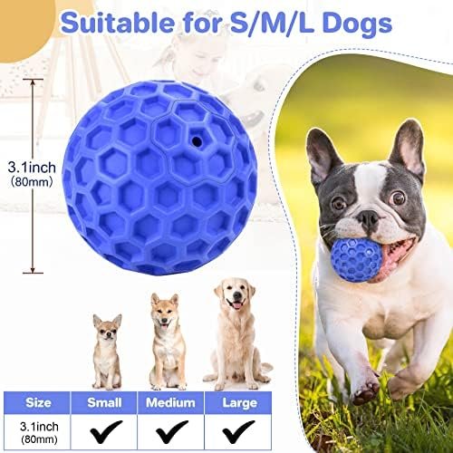 DISSKNIC Indestructible Squeaky Dog Ball, Relieves Anxiety, Cleans Teeth, Interactive Chew Toy for Aggressive Chewers, Dog Toy for Large Breeds, Outdoor Waterproof Pet Supplies - Image 2