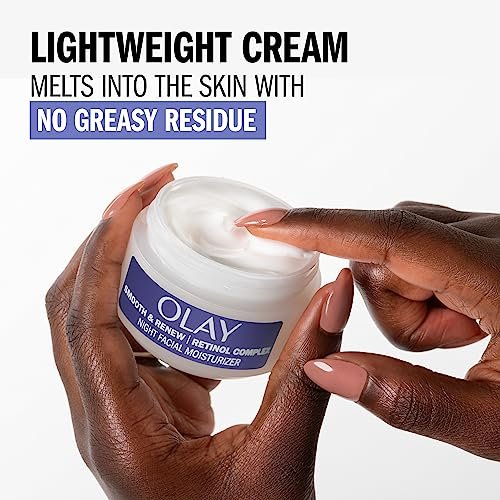 Olay Smooth & Renew Retinol Face Moisturizer, 2 oz Fragrance Free Night Cream for Fine Lines and Wrinkles with Retinoid Complex, Recyclable Eco Jar Packaging, Value Size Beauty & Personal Care - Image 6