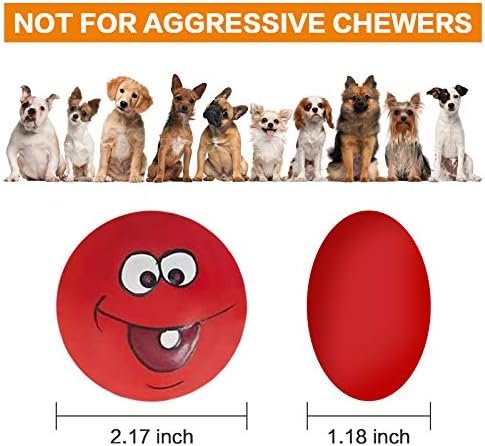 Pet Supplies N-S Dog Toy,Squeaky Dog Toys Chewing Durable Teething Latex Rubber Soft Interactive Fetch Play Dog Balls with Funny Face for Puppy Small Medium Pet Dog (5PCS), 2.16x2.16x1.18 Inch - Image 7