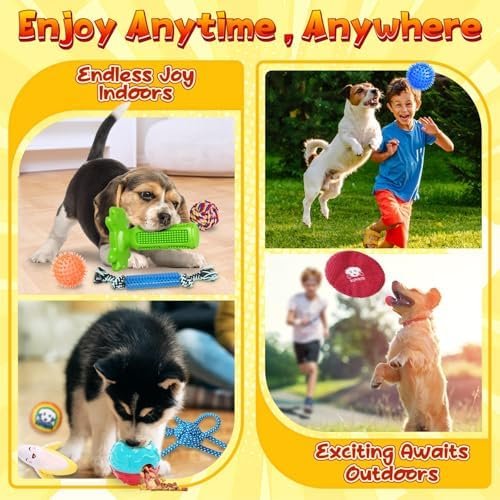 Pet Supplies KIPRITII 25 Pack Various Puppy Dog Toys for Teething, Entertainment & Interaction, Puppy Chew Toys Pack with Rope Toys, Treat Balls and Dog Squeaky Toys for Puppy & Small Dogs - Image 3