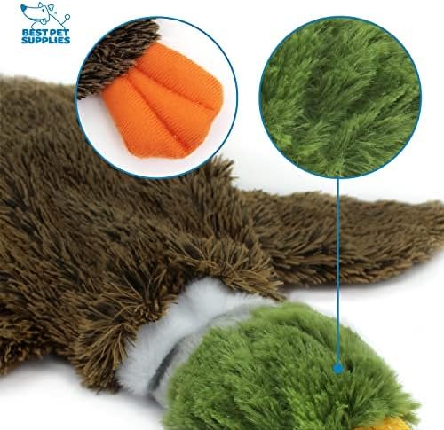 Pet Supplies Pet Toys Best Pet Supplies 2-in-1 Stuffless Squeaky Dog Toys with Soft, Durable Fabric for Small, Medium, and Large Pets, No Stuffing for Indoor Play, Supports Active Biting and Play - 1Wild Duck, Small : - Image 3