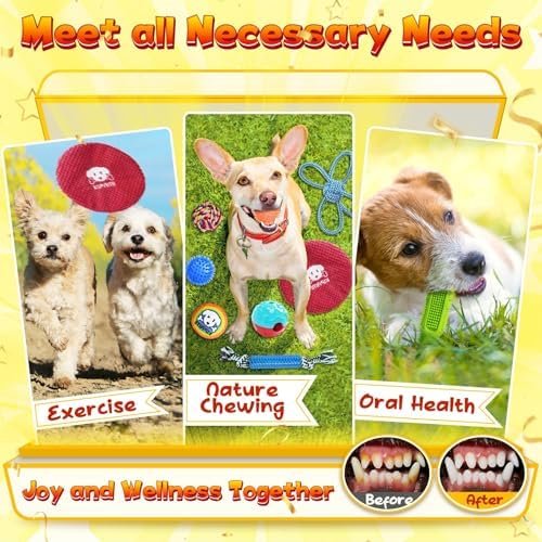 Pet Supplies KIPRITII 25 Pack Various Puppy Dog Toys for Teething, Entertainment & Interaction, Puppy Chew Toys Pack with Rope Toys, Treat Balls and Dog Squeaky Toys for Puppy & Small Dogs - Image 5