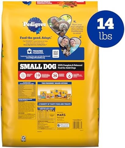 Pedigree Complete Nutrition Adult Small Dog Dry Dog Food, Grilled Steak and Vegetable Flavor, 14 lb. Bag Pet Supplies - Image 2