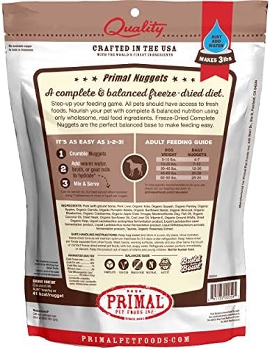 Primal Freeze Dried Dog Food Nuggets, Pork; Complete & Balanced Meal; Also Use as Topper or Treat; Premium, Healthy, Grain Free, High Protein Raw Dog Food, 14 oz Pet Supplies - Image 9
