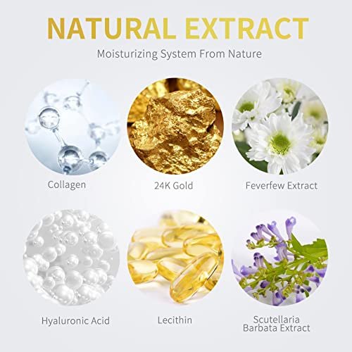 NAZANO Under Eye Patches - 60 Pcs - 24K Gold Eye Mask- Puffy Eyes & Dark Circles Treatments,Reduce Under Eye Bags and Smooth Wrinkles,Eye Skin Care Pads With Collagen,Hyaluronic Acid & Castor Oil Everything Else - Image 4
