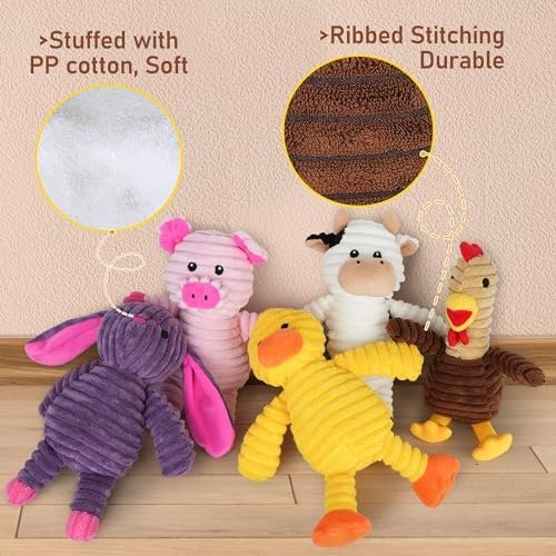 Pet Supplies PrimePets Dog Toys, 5 Pack, Plush Dog Squeaky Toys, Assortment Value Bundle Animal Pet Toy for Small Medium Large Dogs, Stuffed Puppy Chew Toy, Cute Dog Gift Toys - Image 3