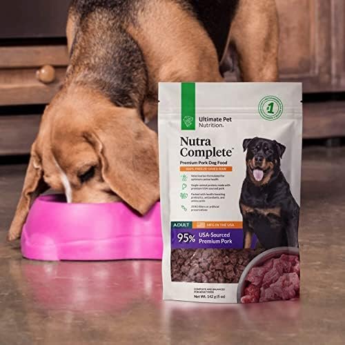 ULTIMATE PET NUTRITION Nutra Complete Raw Freeze Dried Dog Food, Veterinarian Formulated with Antioxidants, Prebiotics & Amino Acids (5 Ounce, Pork) Pet Supplies - Image 6