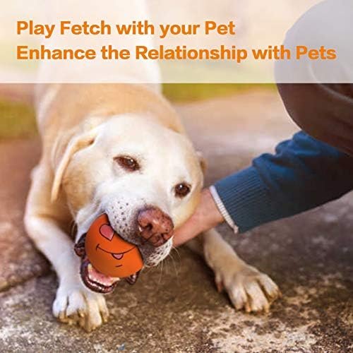 Pet Supplies N-S Dog Toy,Squeaky Dog Toys Chewing Durable Teething Latex Rubber Soft Interactive Fetch Play Dog Balls with Funny Face for Puppy Small Medium Pet Dog (5PCS), 2.16x2.16x1.18 Inch - Image 6
