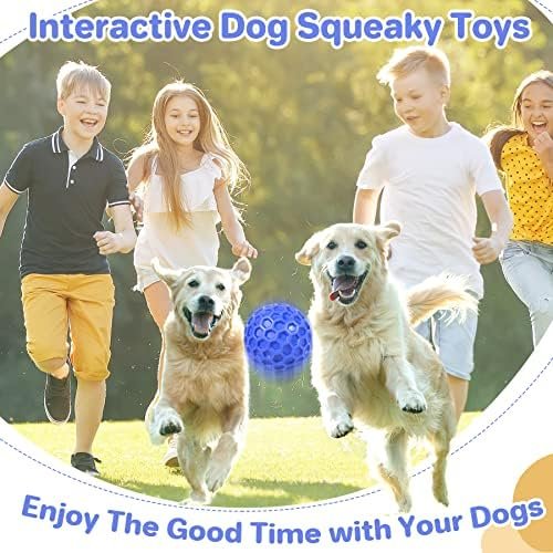DISSKNIC Indestructible Squeaky Dog Ball, Relieves Anxiety, Cleans Teeth, Interactive Chew Toy for Aggressive Chewers, Dog Toy for Large Breeds, Outdoor Waterproof Pet Supplies - Image 7