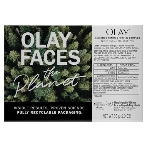 Olay Smooth & Renew Retinol Face Moisturizer, 2 oz Fragrance Free Night Cream for Fine Lines and Wrinkles with Retinoid Complex, Recyclable Eco Jar Packaging, Value Size Beauty & Personal Care - Image 8