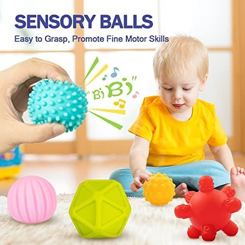 Jyusmile Baby Toys 6-12 Months, Montessori Toys for Babies 6-12 Months, Incl Stacking Building Blocks & Soft Infant Teething Toys & Sensory Balls for Toddlers 0-3-6-9-12 Months Toys & Games - Image 6
