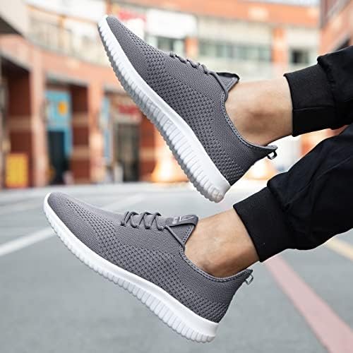 | VAMJAM Men's Running Shoes Ultra Lightweight Breathable Walking Shoes Non Slip Athletic Fashion Sneakers Mesh Workout Casual Sports Shoes Grey Size 10 | Walking - Image 5