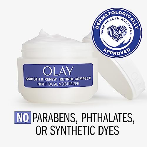 Olay Smooth & Renew Retinol Face Moisturizer, 2 oz Fragrance Free Night Cream for Fine Lines and Wrinkles with Retinoid Complex, Recyclable Eco Jar Packaging, Value Size Beauty & Personal Care - Image 5