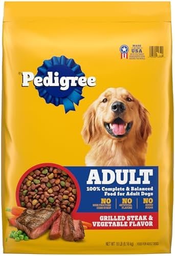 Pedigree Complete Nutrition Adult Dry Dog Food, Grilled Steak & Vegetable Flavor, 18 lb. Bag Pet Supplies
