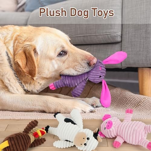Pet Supplies PrimePets Dog Toys, 5 Pack, Plush Dog Squeaky Toys, Assortment Value Bundle Animal Pet Toy for Small Medium Large Dogs, Stuffed Puppy Chew Toy, Cute Dog Gift Toys - Image 2