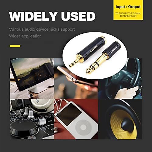 MOBOREST 3.5mm M to 6.35mm F Stereo Pure Copper Adapter, 1/8 Inch Plug Male to 1/4 Inch Jack Female Adapter, Can be Used Conversion Headphone adapte, amp adapte, Black Fashion 2-Pack Electronics - Image 8
