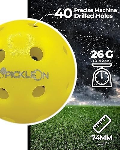 PickleOn Sports Outdoor Pickleballs - USA Approved, 50 Packs, 40 Hole, Plastic Balls Sports & Outdoors - Image 2