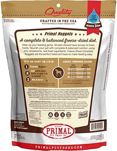 Primal Freeze Dried Dog Food Nuggets, Lamb; Complete & Balanced Meal; Also Use as Topper or Treat; Premium, Healthy, Grain Free, High Protein Raw Dog Food, 14 oz Pet Supplies - Image 9