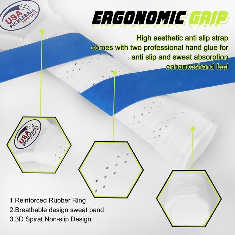 Guvixumi Pickleball Paddles Set of 2,Carbon Fiber Pickleball Paddles,Pickleball Rackets with Ergonomic Cushion Grip,Pickle Ball Paddle Set for Men and Women Sports & Outdoors - Image 6